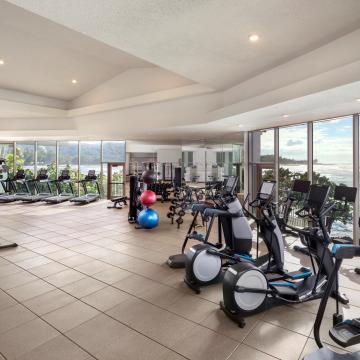 Indoor Fitness Center overlooking ocean